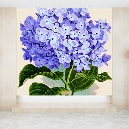 Blue Contemporary Mural Wallpaper Huge Flower Printed Wall Covering for Dining Room Blue Clearhalo 'Wall Decor' 'Wall Mural' 1791802