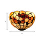 Shell Desert Rose Wall Light with Semicircle Shape Tiffany Style Wall Lamp in Beige for Hotel Restaurant Clearhalo 'Industrial' 'Middle century wall lights' 'Tiffany wall lights' 'Tiffany' 'Wall Lamps & Sconces' 'Wall Lights' Lighting' 179181