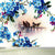 Big Flowers and Bird Mural Wallpaper Decorative Modern Girls Bedroom Wall Covering Blue Clearhalo 'Wall Decor' 'Wall Mural' 1791812