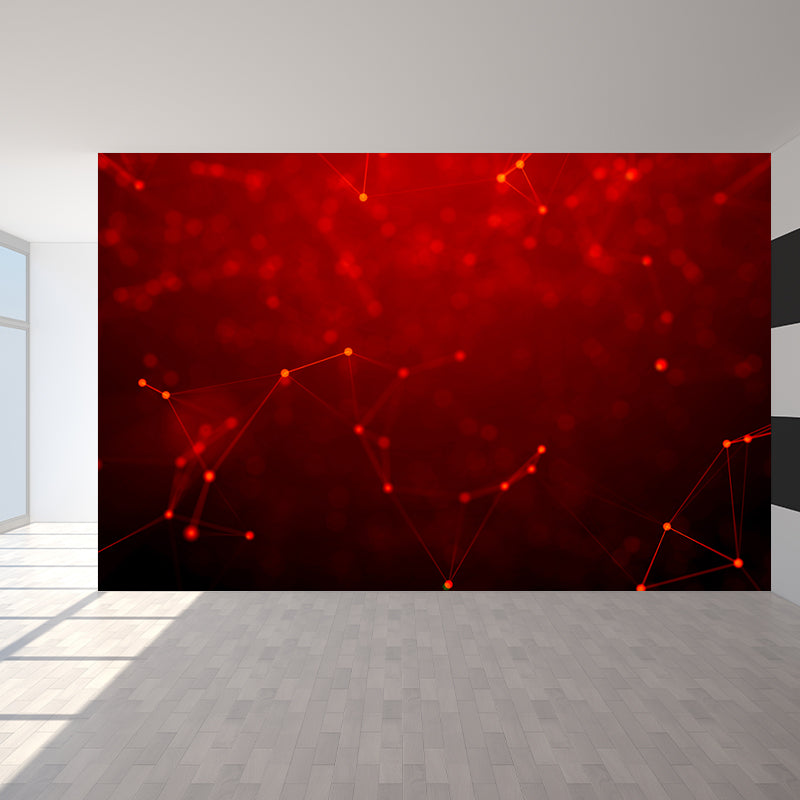 Abstract Pattern Mural Decal Modern Non-Woven Textured Wall Covering in Pastel Color Dark Red Clearhalo 'Wall Decor' 'Wall Mural' 1791902