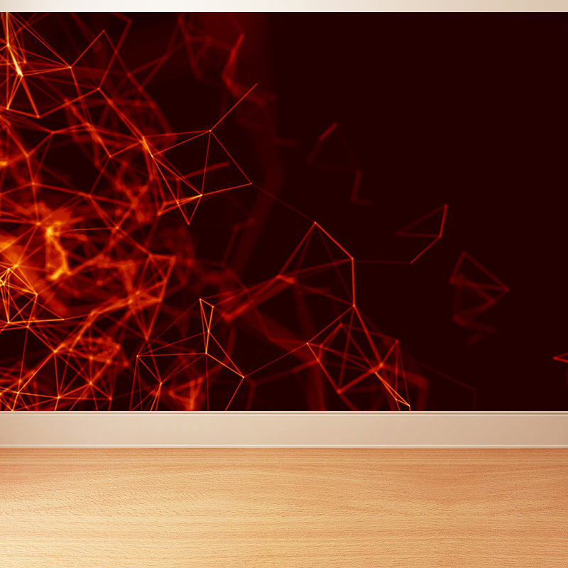Magical Structure Diagram Wall Mural Contemporary Non-Woven Material Wall Covering Dark Red Clearhalo 'Wall Decor' 'Wall Mural' 1791932