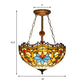 Yellow Glass Bowl Semi Flush Ceiling Light Victorian Design Tiffany Ceiling Lamp for Restaurant Clearhalo 'Ceiling Lights' 'Close To Ceiling Lights' 'Close to ceiling' 'Glass shade' 'Glass' 'Pendant Lights' 'Semi-flushmount' 'Tiffany close to ceiling' 'Tiffany' Lighting' 179194