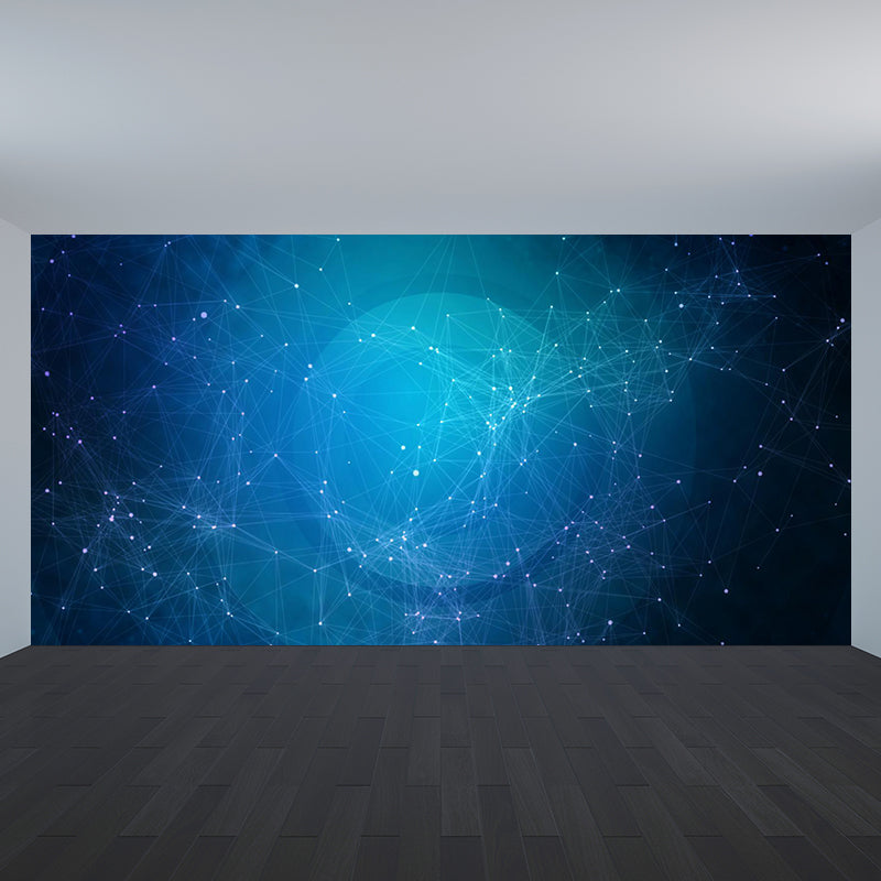 Magical Structure Diagram Wall Mural Contemporary Non-Woven Material Wall Covering Blue Clearhalo 'Wall Decor' 'Wall Mural' 1791947
