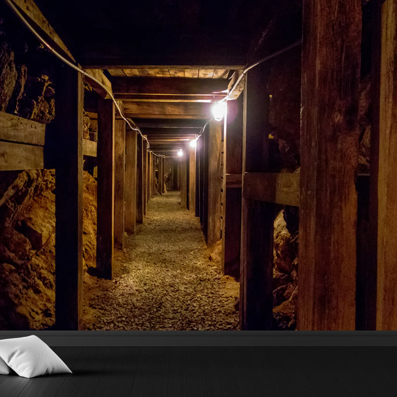 Tunnel Mural Wallpaper Light Color Novelty Style Wall Covering for Girls Bedroom Clearhalo 'Wall Decor' 'Wall Mural' 1791978