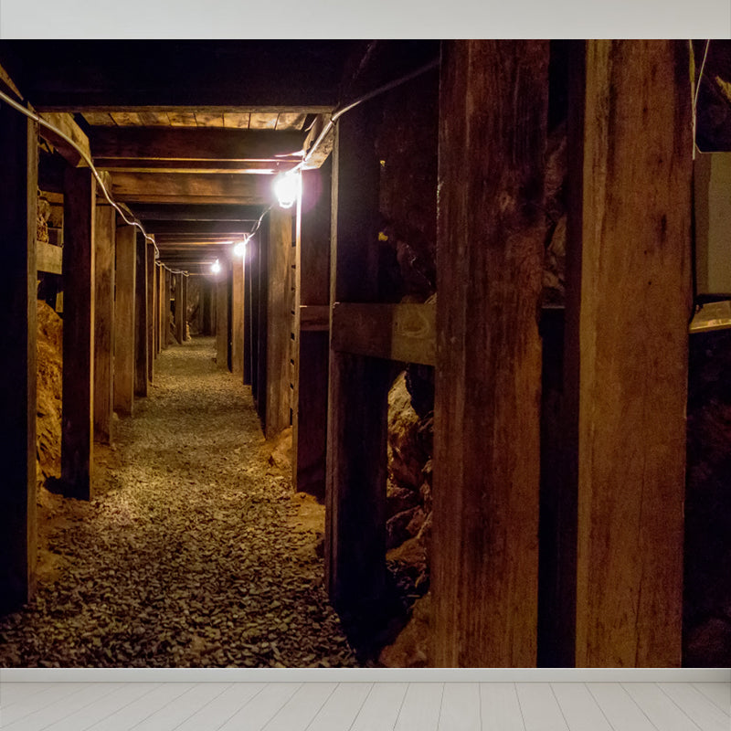 Tunnel Mural Wallpaper Light Color Novelty Style Wall Covering for Girls Bedroom Clearhalo 'Wall Decor' 'Wall Mural' 1791979