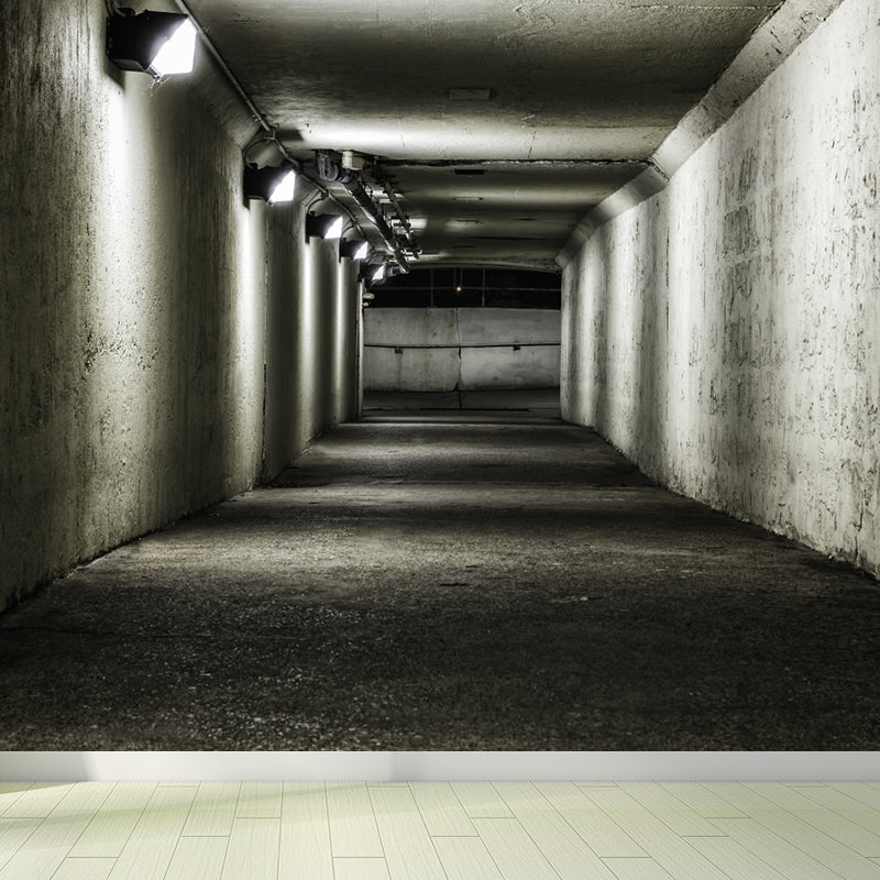 Creative Tunnel Mural Decal Pastel Color Waterproofing Wall Covering for Bathroom White Clearhalo 'Wall Decor' 'Wall Mural' 1791997