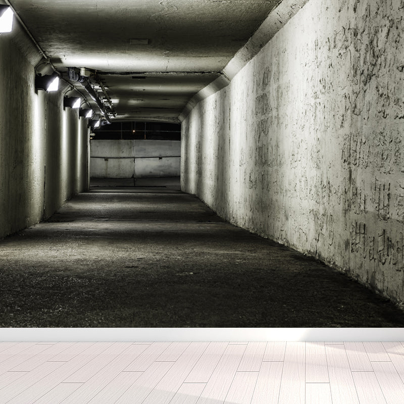 Creative Tunnel Mural Decal Pastel Color Waterproofing Wall Covering for Bathroom Clearhalo 'Wall Decor' 'Wall Mural' 1791998