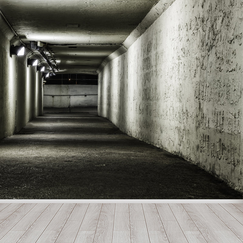 Creative Tunnel Mural Decal Pastel Color Waterproofing Wall Covering for Bathroom Clearhalo 'Wall Decor' 'Wall Mural' 1791999