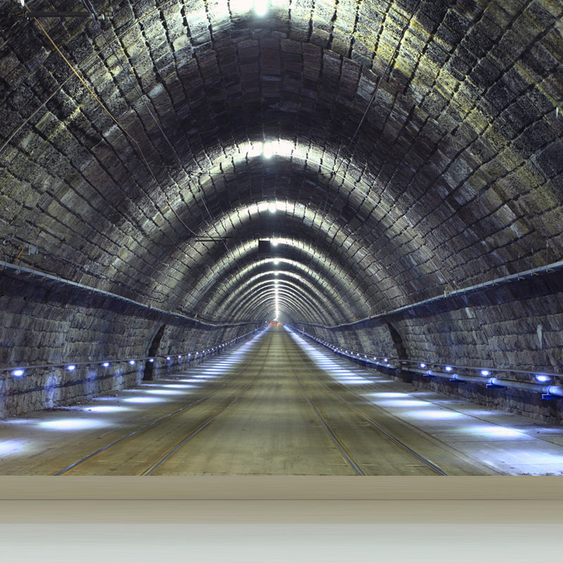 Creative Tunnel Mural Decal Pastel Color Waterproofing Wall Covering for Bathroom Navy Clearhalo 'Wall Decor' 'Wall Mural' 1792007