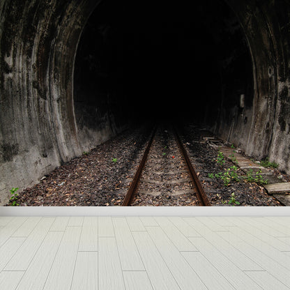 Creative Tunnel Mural Decal Pastel Color Waterproofing Wall Covering for Bathroom Black Clearhalo 'Wall Decor' 'Wall Mural' 1792012