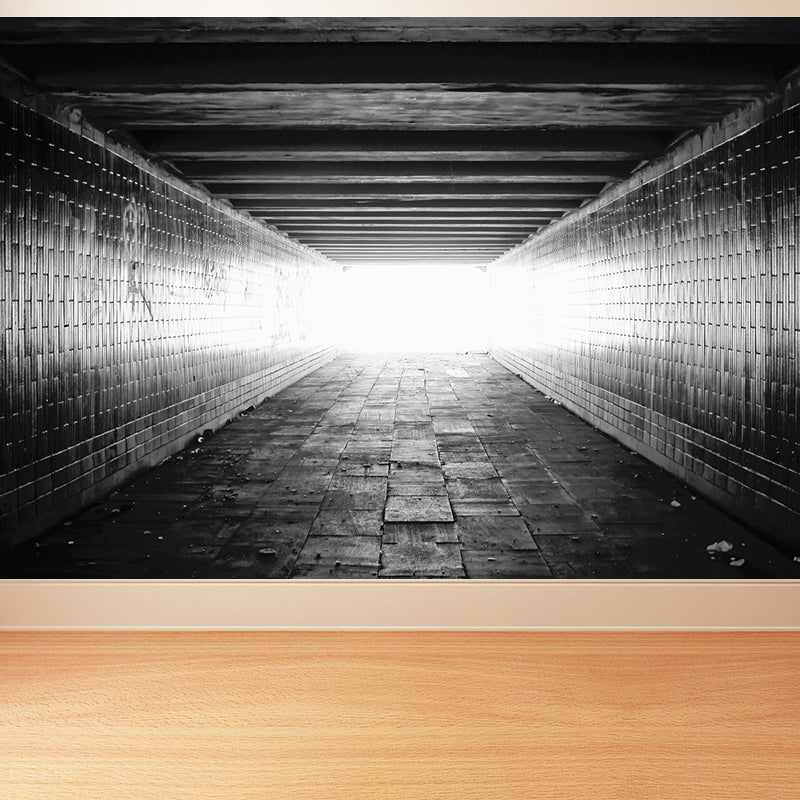 Soft Color Contemporary Mural Wallpaper Huge Long Tunnel Wall Decor for Living Room Clearhalo 'Wall Decor' 'Wall Mural' 1792023