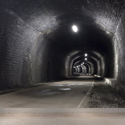 Soft Color Contemporary Mural Wallpaper Huge Long Tunnel Wall Decor for Living Room Grey Clearhalo 'Wall Decor' 'Wall Mural' 1792027