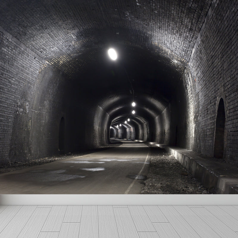 Soft Color Contemporary Mural Wallpaper Huge Long Tunnel Wall Decor for Living Room Clearhalo 'Wall Decor' 'Wall Mural' 1792029