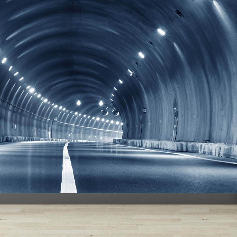 Soft Color Contemporary Mural Wallpaper Huge Long Tunnel Wall Decor for Living Room Clearhalo 'Wall Decor' 'Wall Mural' 1792034