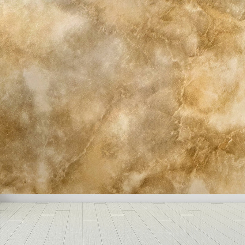 Extra Large Marble Effect Mural Soft Color Non-Woven Wall Art for Home Decor, Custom Light Coffee Clearhalo 'Wall Decor' 'Wall Mural' 1792082