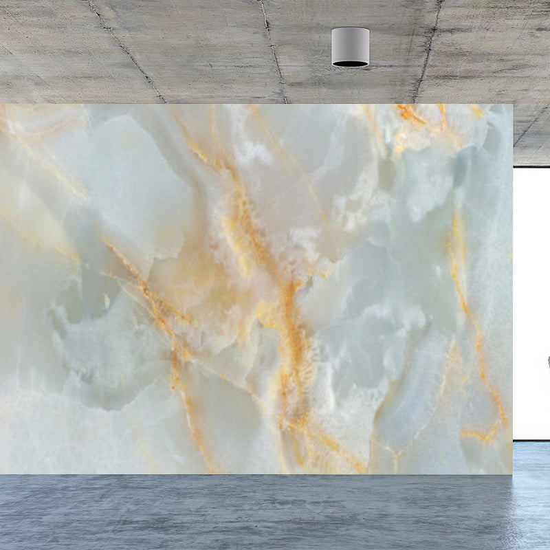 Modern Faux Marble Mural Non-Woven Texture Waterproof Light Color Wall Art for Bedroom Blue Clearhalo 'Wall Decor' 'Wall Mural' 1792092