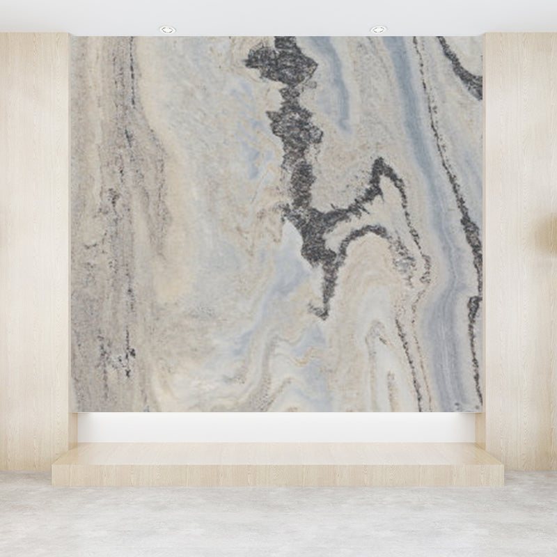 Modern Faux Marble Mural Non-Woven Texture Waterproof Light Color Wall Art for Bedroom Grey Clearhalo 'Wall Decor' 'Wall Mural' 1792102
