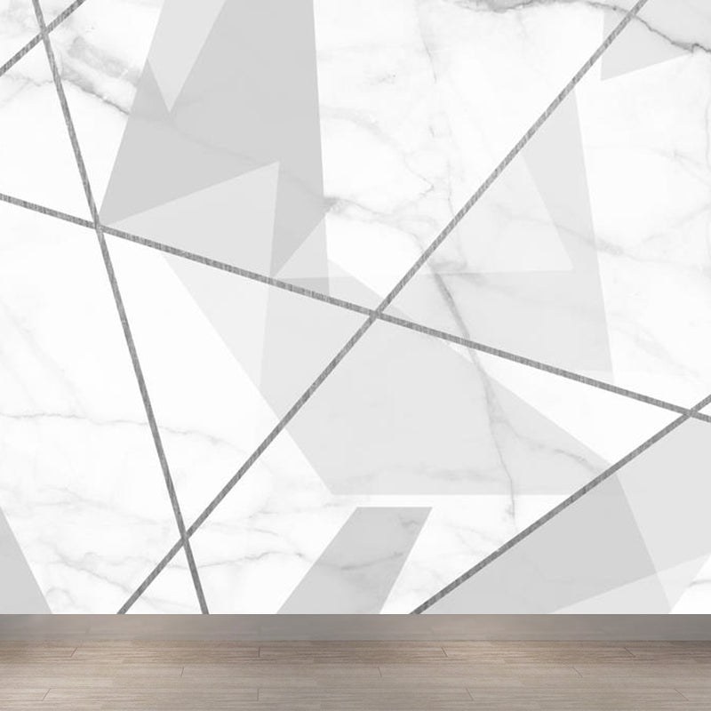 Pastel Color Graphic Mural Decal Moisture Resistant Modern Bathroom Wall Covering White Clearhalo 'Wall Decor' 'Wall Mural' 1792117