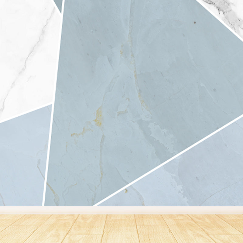 Pastel Color Graphic Mural Decal Moisture Resistant Modern Bathroom Wall Covering Blue Clearhalo 'Wall Decor' 'Wall Mural' 1792127