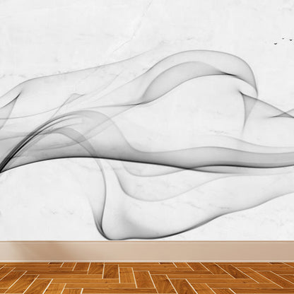 Illustration Style Abstract Mural Giant Wall Covering for Dining Room, Custom Printed White Clearhalo 'Wall Decor' 'Wall Mural' 1792152