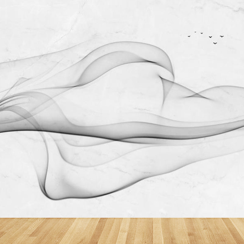 Illustration Style Abstract Mural Giant Wall Covering for Dining Room, Custom Printed Clearhalo 'Wall Decor' 'Wall Mural' 1792153