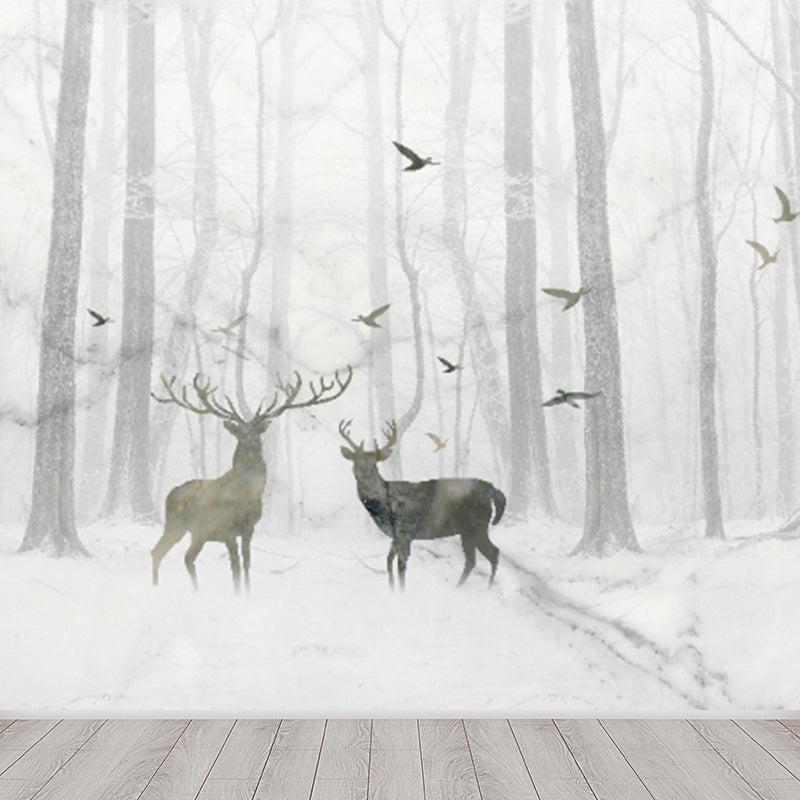 Illustration Style Abstract Mural Giant Wall Covering for Dining Room, Custom Printed Clearhalo 'Wall Decor' 'Wall Mural' 1792158