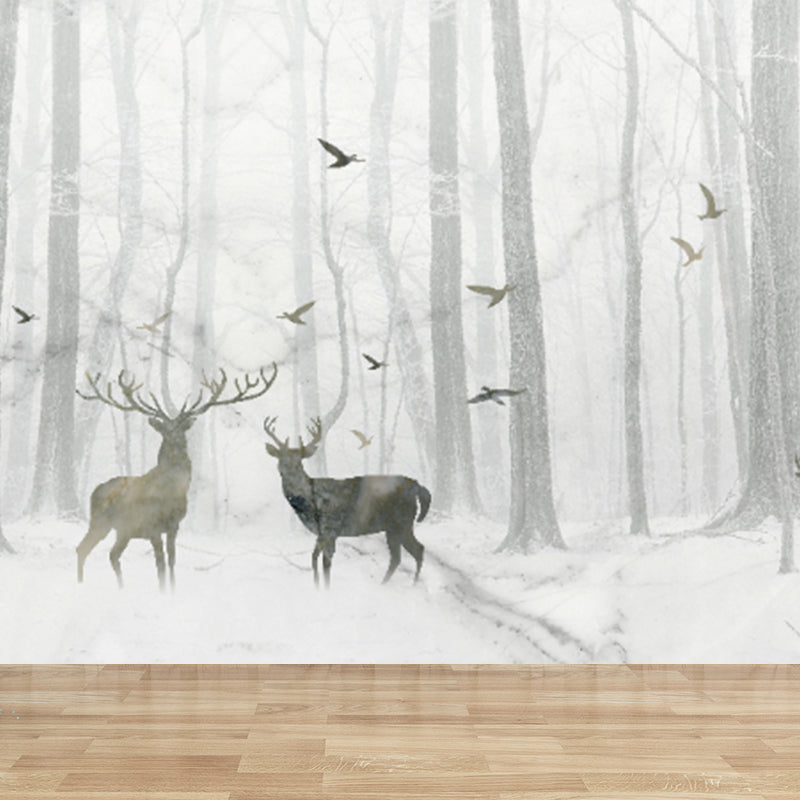 Illustration Style Abstract Mural Giant Wall Covering for Dining Room, Custom Printed Clearhalo 'Wall Decor' 'Wall Mural' 1792159