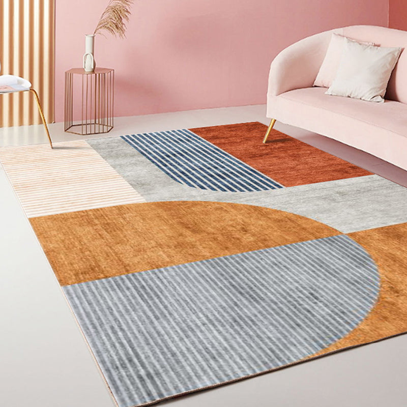 Modernism Striped Pattern Rug Multicolor Polyester Rug Non-Slip Pet Friendly Washable Carpet for Living Room Orange Clearhalo 'Area Rug' 'Rug' 1792311