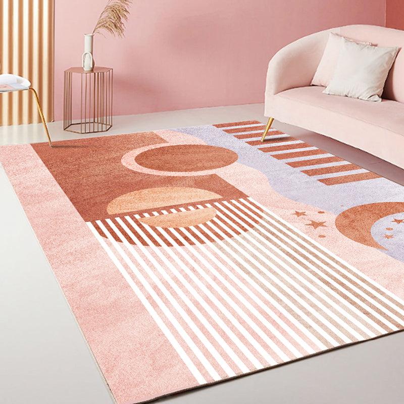 Casual Stripe Pattern Rug Multicolor Modernist Rug Polyester Pet Friendly Washable Non-Slip Area Rug for Living Room Orange Clearhalo 'Area Rug' 'Rug' 1792320