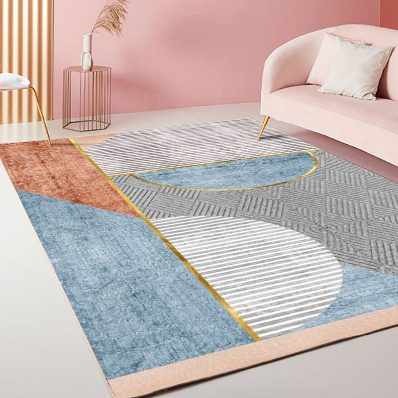 Casual Stripe Pattern Rug Multicolor Modernist Rug Polyester Pet Friendly Washable Non-Slip Area Rug for Living Room Blue Clearhalo 'Area Rug' 'Rug' 1792327