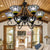 Tiffany Retro Loft Clear Chandelier Bell Shade 6 Lights Glass Hanging Light for Living Room Clear Clearhalo 'Ceiling Lights' 'Chandeliers' 'Clear' 'Industrial' 'Middle Century Chandeliers' 'Modern' 'Pendant Lights' 'Tiffany Chandeliers' 'Tiffany close to ceiling' 'Tiffany' 'Traditional Chandeliers' Lighting' 179275