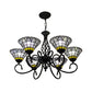 Tiffany Retro Loft Clear Chandelier Bell Shade 6 Lights Glass Hanging Light for Living Room Clearhalo 'Ceiling Lights' 'Chandeliers' 'Clear' 'Industrial' 'Middle Century Chandeliers' 'Modern' 'Pendant Lights' 'Tiffany Chandeliers' 'Tiffany close to ceiling' 'Tiffany' 'Traditional Chandeliers' Lighting' 179277