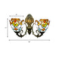 Stained Glass Bowl Wall Lamp with Curved Arm Baroque 2 Heads Wall Sconce Lighting in Aged Brass Clearhalo 'Industrial' 'Middle century wall lights' 'Tiffany wall lights' 'Tiffany' 'Wall Lamps & Sconces' 'Wall Lights' Lighting' 179330
