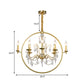 Metallic Golden Ceiling Pendant Circular 6/8-Head Colonial Style Chandelier Light with Crystal Draping Clearhalo 'Ceiling Lights' 'Chandeliers' Lighting' options 1795543
