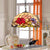 Floral Suspension Light Tiffany Stained Glass 1 Head Black Pendent Ceiling Light for Living Room Black Clearhalo 'Ceiling Lights' 'Industrial' 'Middle Century Pendants' 'Pendant Lights' 'Pendants' 'Tiffany close to ceiling' 'Tiffany Pendants' 'Tiffany' Lighting' 179557