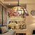 Beige Hand Cut Glass Hemisphere Suspension Light Tiffany 1 Bulb Ceiling Hanging Light with Flower Design Beige Clearhalo 'Ceiling Lights' 'Close To Ceiling Lights' 'Industrial' 'Middle Century Pendants' 'Pendant Lights' 'Pendants' 'Tiffany close to ceiling' 'Tiffany Pendants' 'Tiffany' Lighting' 179576