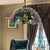 Bowl Hanging Lamp Victorian Blue Stained Glass 1 Head Pendant Light Fixture for Bedroom Blue Clearhalo 'Ceiling Lights' 'Chandeliers' 'Industrial' 'Middle Century Pendants' 'Pendant Lights' 'Pendants' 'Tiffany close to ceiling' 'Tiffany Pendants' 'Tiffany' Lighting' 179589