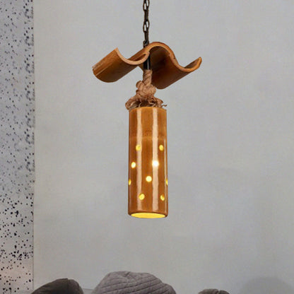 Cylinder Pendant Light Vintage-style Iron Ceiling Fixture in Brown Color for Bar Bistro 1 Yellow Clearhalo 'Ceiling Lights' 'Pendant Lights' 'Pendants' Lighting' 1796298_b109a3eb-ecb8-41bc-ba62-105e79f6bec8