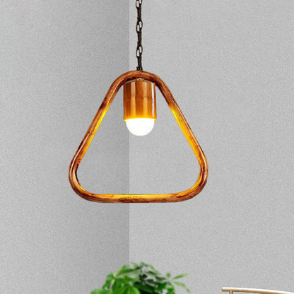 One-light Ceiling Pendant Retro Wood Brass Hanging Pendant for Bar Coffee Shop Wood Triangle Clearhalo 'Ceiling Lights' 'Pendant Lights' 'Pendants' Lighting' 1796309_ed8bfe63-630b-4626-9c4f-3f084ab20606