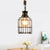 Metal and Rope Black Pendant Light Wire Cage 1 Light Vintage Style Hanging Lamp with Cylinder/Square Shade Black Square Clearhalo 'Art Deco Pendants' 'Black' 'Cast Iron' 'Ceiling Lights' 'Ceramic' 'Crystal' 'Industrial Pendants' 'Industrial' 'Metal' 'Middle Century Pendants' 'Pendant Lights' 'Pendants' 'Rustic Pendants' 'Tiffany' Lighting' 1796382