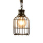 Metal and Rope Black Pendant Light Wire Cage 1 Light Vintage Style Hanging Lamp with Cylinder/Square Shade Clearhalo 'Art Deco Pendants' 'Black' 'Cast Iron' 'Ceiling Lights' 'Ceramic' 'Crystal' 'Industrial Pendants' 'Industrial' 'Metal' 'Middle Century Pendants' 'Pendant Lights' 'Pendants' 'Rustic Pendants' 'Tiffany' Lighting' 1796385