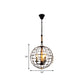 3/4/6 Lights Globe Shape Hanging Lamp with Wire Frame Vintage Stylish Golden Iron Ceiling Fixture for Dining Room Clearhalo 'Cast Iron' 'Ceiling Lights' 'Chandeliers' 'Industrial Chandeliers' 'Industrial' 'Metal' 'Middle Century Chandeliers' 'Rustic Chandeliers' 'Tiffany' Lighting' 1796401