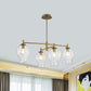 Clear Glass Bud Shade Chandelier Dining Room Hotel 4 Lights Modern Pendant Lighting Clearhalo 'Ceiling Lights' 'Chandeliers' 'Modern Chandeliers' 'Modern' Lighting' 1796515