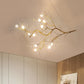 Metallic Thin Branch Chandelier with Crystal Bead 10 Lights Romantic Suspension Light for Boutique Clearhalo 'Ceiling Lights' 'Chandeliers' 'Modern Chandeliers' 'Modern' Lighting' 1796543