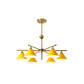 Metallic Pyramid Chandelier Kid Bedroom 6 Heads Macaron Candy Colored Hanging Light Clearhalo 'Ceiling Lights' 'Chandeliers' 'Modern Chandeliers' 'Modern' Lighting' 1796774