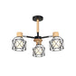 Iron Drum Wire Frame Chandelier Living Room 3/6/8-Light Modern Style Pendant Lighting in Black/White Clearhalo 'Ceiling Lights' 'Chandeliers' 'Modern Chandeliers' 'Modern' Lighting' 1796784