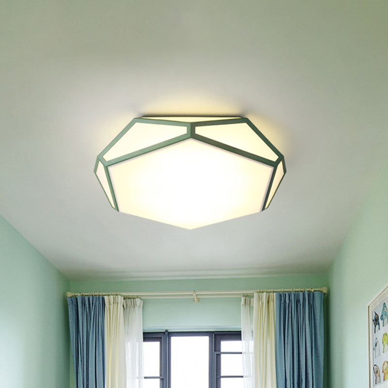 Nordic Hexagon Shape Ceiling Mount Light Acrylic Candy Colored LED Ceiling Light for Corridor Clearhalo 'Ceiling Lights' 'Close To Ceiling Lights' 'Close to ceiling' 'Flush mount' Lighting' 1796879