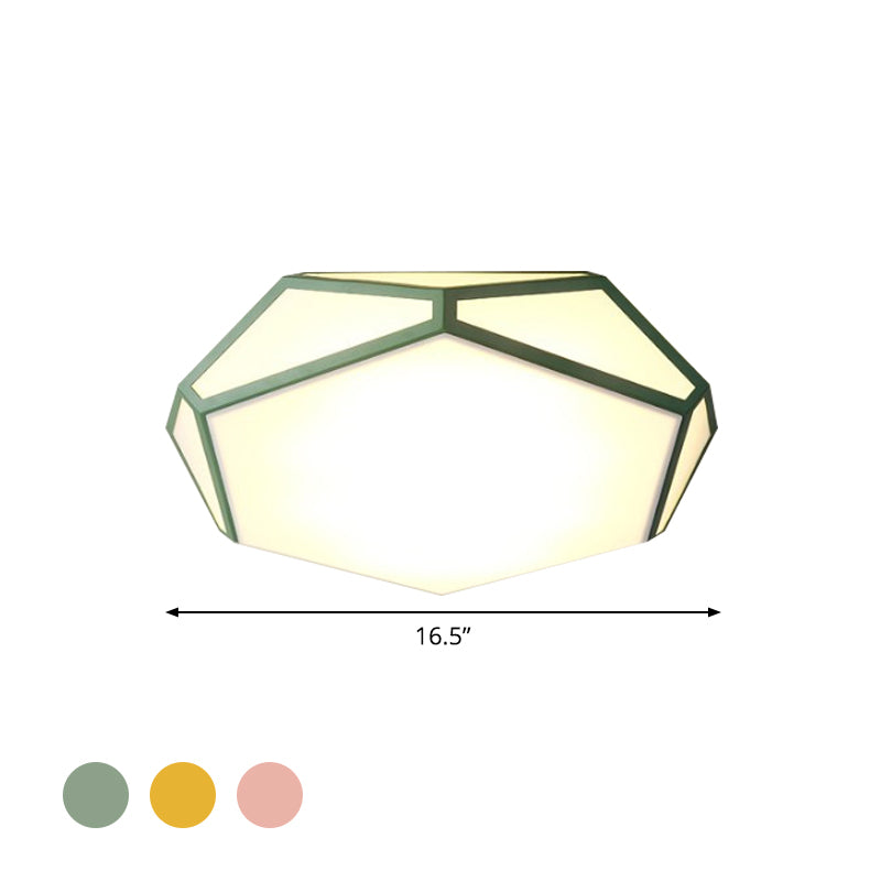 Nordic Hexagon Shape Ceiling Mount Light Acrylic Candy Colored LED Ceiling Light for Corridor Clearhalo 'Ceiling Lights' 'Close To Ceiling Lights' 'Close to ceiling' 'Flush mount' Lighting' 1796882