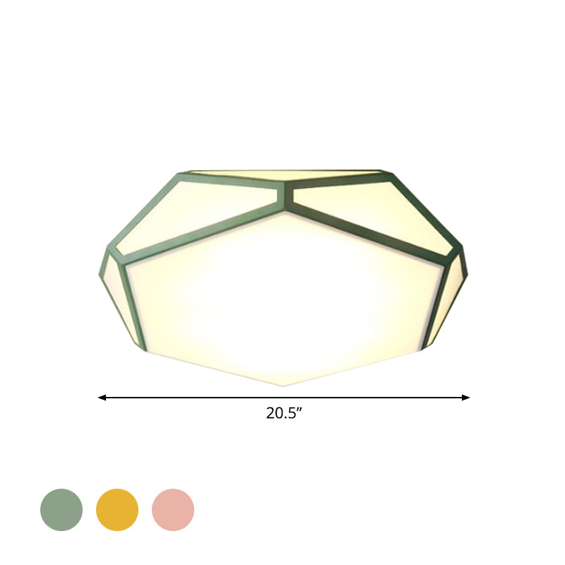 Nordic Hexagon Shape Ceiling Mount Light Acrylic Candy Colored LED Ceiling Light for Corridor Clearhalo 'Ceiling Lights' 'Close To Ceiling Lights' 'Close to ceiling' 'Flush mount' Lighting' 1796883