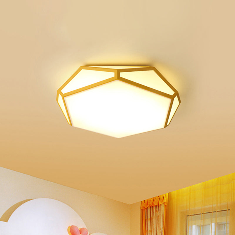 Nordic Hexagon Shape Ceiling Mount Light Acrylic Candy Colored LED Ceiling Light for Corridor Clearhalo 'Ceiling Lights' 'Close To Ceiling Lights' 'Close to ceiling' 'Flush mount' Lighting' 1796885